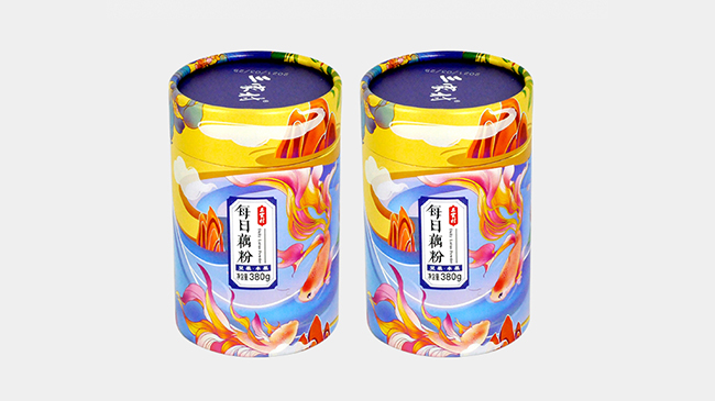 圆筒藕粉纸罐